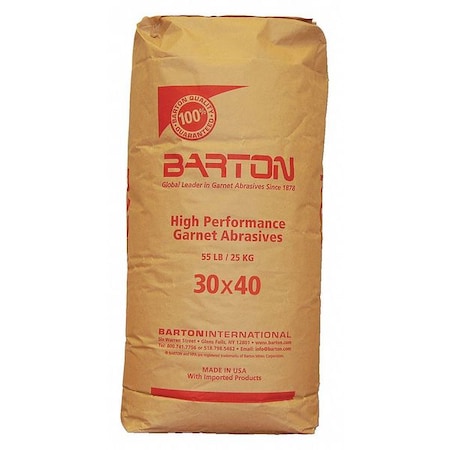 Barton Blast Media, Garnet, 30/40 Grit, 55 lb. 30406125