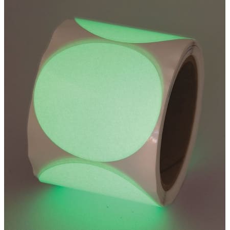Incom Circle Glow-in-the-Dark Tape Vinyl White, 3" W x 16 mil Thick GTCL30