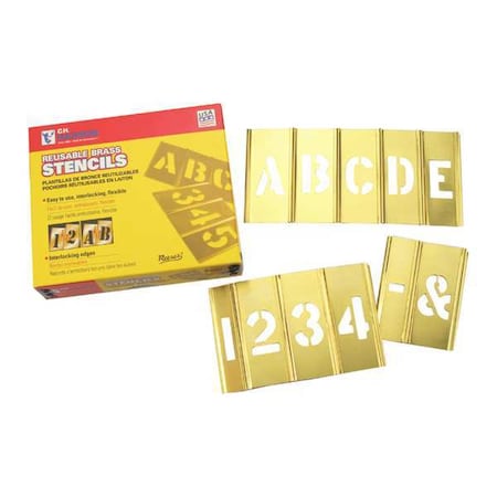 C.H. Hanson Interlocking, Brass Stencil Set, 1/2, 45pcs 10066