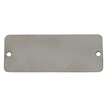 Zoro Select Blank Tag, Stainless Steel, 1 in H x 3 in W, Silver, Rectangle, 100 PK 41293