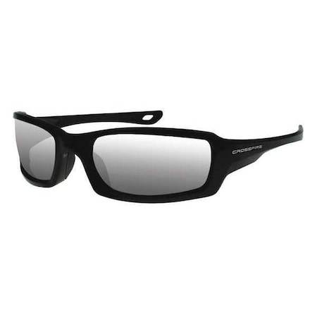 Crossfire M6A, Safety Glasses, Anti-Scratch, Gray Mirror Lens, Black Frame, Full-Frame 2063