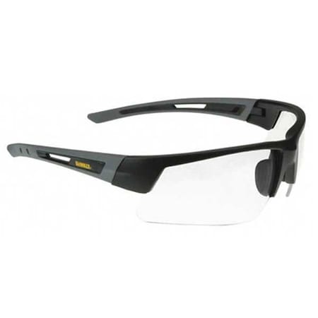 Dewalt Crosscut, Safety Glasses, Anti-Scratch, Clear Lens, Black Frame, Half-Frame DPG100-1D