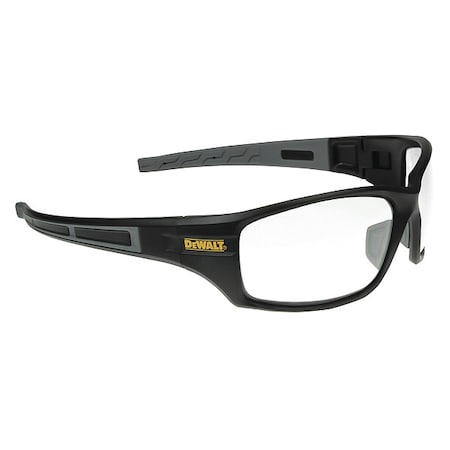 Dewalt Auger, Safety Glasses, Anti-Scratch, Clear Lens, Black Frame, Full-Frame DPG101-1D