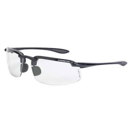 Crossfire ES4, Safety Glasses, Anti-Scratch, Clear Lens, Gray Frame, Half-Frame 2164