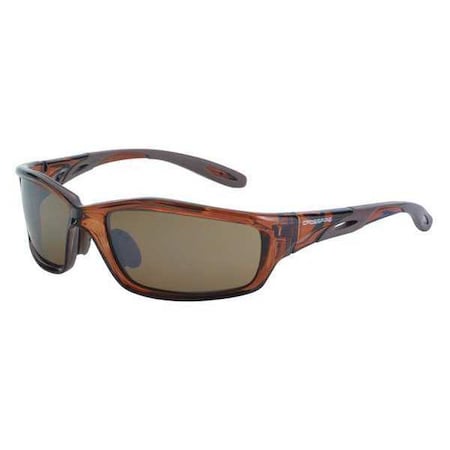 CROSSFIRE Safety Glasses, Brown Scratch-Resistant 2117