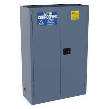 Jamco Hazardous Material Storage Cabinet, 45 gal, 2 Shelves, Steel, 43 in W x 65 in H x 18 in D, Blue CL45BP