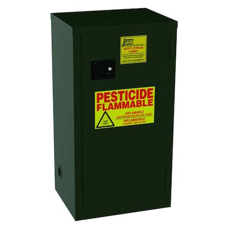 Jamco Hazardous Material Storage Cabinet, 18 gal, 2 Shelves, Steel, 23 in W x 44 in H x 18 in D, Green FL18EP