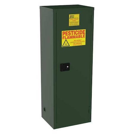 Jamco Hazardous Material Storage Cabinet, 24 gal, 3 Shelves, Steel, 23 in W x 65 in H x 18 in D, Green FL24EP