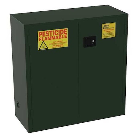 Jamco Hazardous Material Storage Cabinet, 30 gal, 1 Shelves, Steel, 43 in W x 44 in H x 18 in D, Green FL30EP