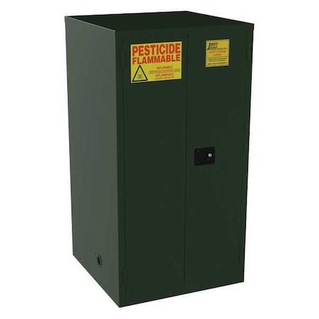 Jamco Hazardous Material Storage Cabinet, 60 gal, 2 Shelves, Steel, 34 in W x 65 in H x 34 in D, Green FL60EP