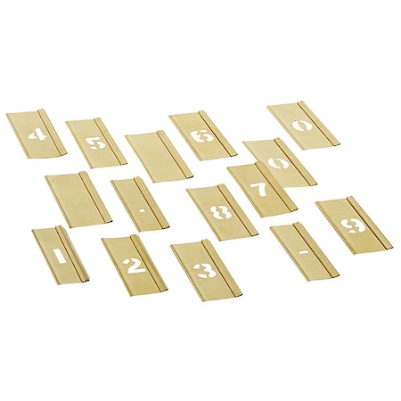Reese Interlocking Stencils Stencil, Number Set, Numbers, 1/2 in Character Height, Gothic Font, Brass, Gold, 15 Pieces 10006
