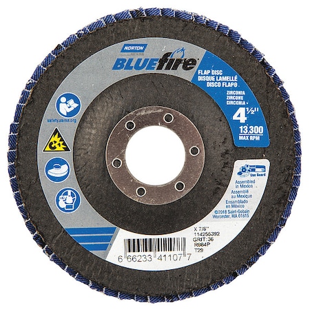 Norton Co Flap Disc, 13,300 rpm, Fiberglass, PK2 66623341107