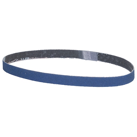 Norton Co Sanding Belt, 1/2 in W, 18 in L, Coated, Zirconia Alumina, 60 Grit, Coarse, BlueFire R823P, Blue 66623373756