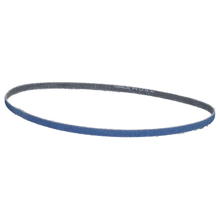 NORTON ABRASIVES Sanding Belt, Coated, 1/2 in W, 24 in L, 80 Grit, Coarse, Zirconia Alumina, BlueFire R823P, Blue 78072728566