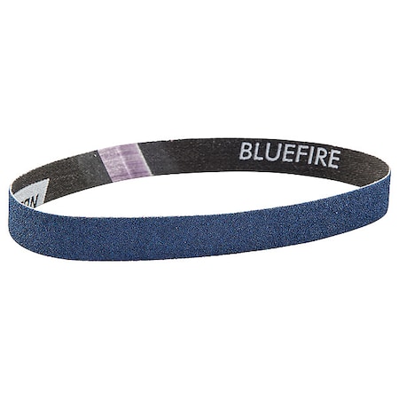 Norton Co Sanding Belt, 3/4 in W, 20 1/2 in L, Coated, Zirconia Alumina, 80 Grit, Coarse, BlueFire R823P 66623373766