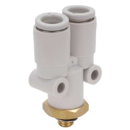 Smc Push-Fit Wye Fitting, Push-to-Connect x Push-to-Connect x Metric, 6mm Tube OD, 5 mm Pipe Size KQ2U06-M5A