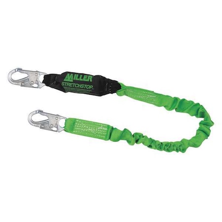 Miller Miller Shock Absorbing Lanyard, 6 ft. Length, Snap Hook, Steel, 1 Leg(s), 310 lb. Weight Capacity 913SS-Z7/6FTGN