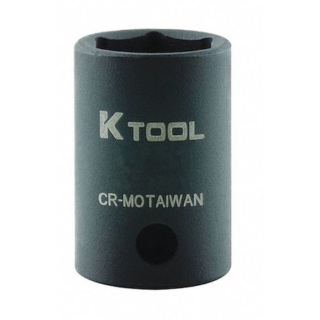 K-Tool International 3/8 in Drive Impact Socket Standard Socket, black oxide, SAE, 5/8in., 1-3/16in.L, Hex KTI-32120