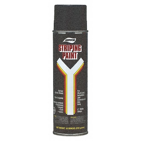 Aervoe Striping Paint, 18 oz., Asphalt Black, Solvent -Based 770