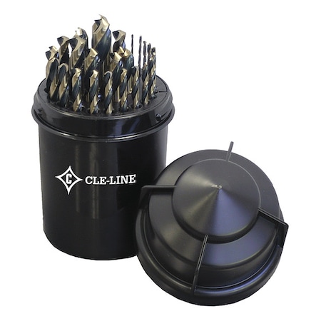 Cle-Line Bit Barrel Jobber Length Drill Set Cle-Line 1878 Black & Gold HSS, 29-Piece C18128