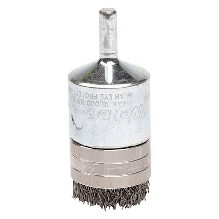 Weiler 1" Banded Crimped Wire End Brush .0104" Steel Fill 11105