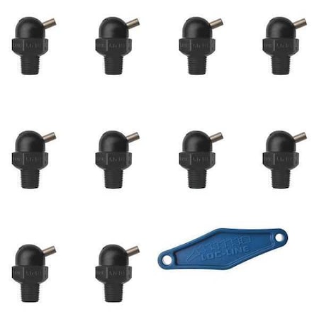 Loc-Line Nozzle, CT Style, 0.160in.dia, PK10 79023-BLK