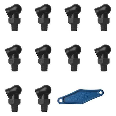 Loc-Line Nozzle, XR Style, 0.062in.dia, PK10 79040-BLK