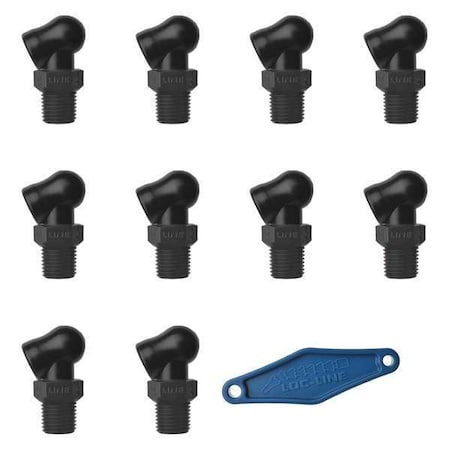 Loc-Line Nozzle, XR Style, 0.117in.dia, PK10 79088-BLK