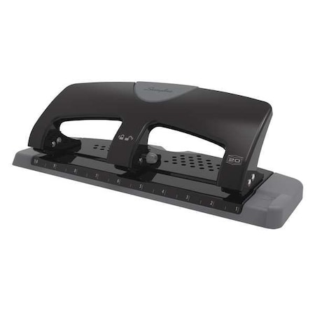 Swingline Three-Hole Paper Punch, 20 Sheets, Blk/Gry A7074133