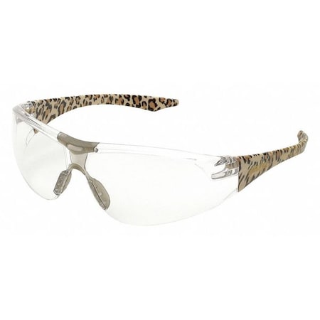Deltaplus Avion, Safety Glasses, Anti-Scratch, Clear Lens, Leopard Print Frame, Half-Frame SG-18C-LEO