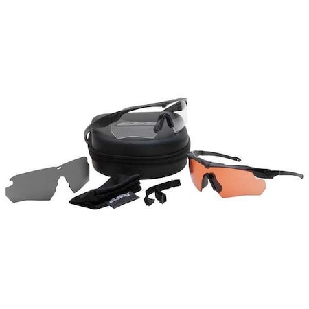 Ess Suppressor Kit, Safety Glasses, Anti-Fog & Anti-Scratch, Clear Lens, Black Frame, Half-Frame 740-0388