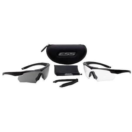 Ess Crossbow Kit, Safety Glasses, Anti-Fog & Anti-Scratch, Smoke/Clear Lens, Black Frame, Half-Frame 740-0504