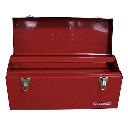 Westward WESTWARD Tool Box, Steel, Red, 20 in W x 8 in D x 9 in H 36Y008