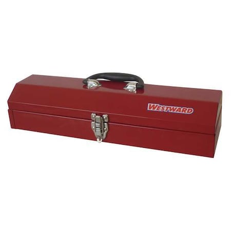 Westward WESTWARD Tool Box, Steel, Red, 19 in W x 6 in D x 4