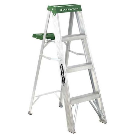 Louisville 4 ft Aluminum Stepladder, 225 lb Capacity AS4004