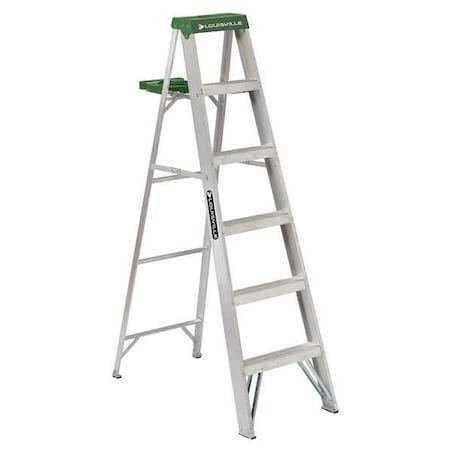 Louisville 6 ft Aluminum Stepladder, 225 lb Capacity AS4006