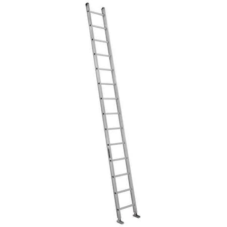Louisville 14 ft. Overall H, Straight Ladder, Aluminum, 14 Steps, Natural Finish, 300 lb Load Capacity AE2114