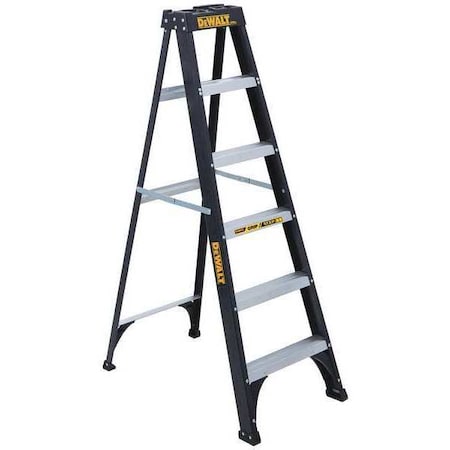 Dewalt 6 ft Fiberglass Stepladder, 250 lb Capacity DXL3110-06