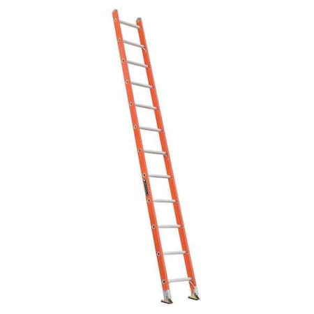 Louisville 12 ft Overall H, Straight Ladder, Fiberglass, 12 Steps, Orange Finish, 300 lb Load Capacity FE3112