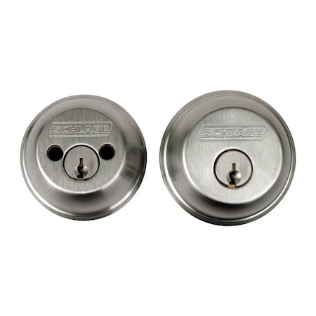 Schlage Deadbolt, HD, Satin Chrome, 5 Pins B62N 626