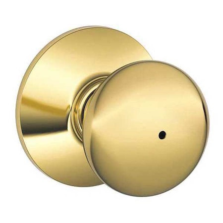 Schlage Residential Knob Lockset, Bright Brass /Bright Chrome F40 PLY 605X625