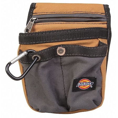 Dickies Pouch, Zippered Utility Pouch, 4 Pocket, Gray/Tan, 4 Pockets 57005