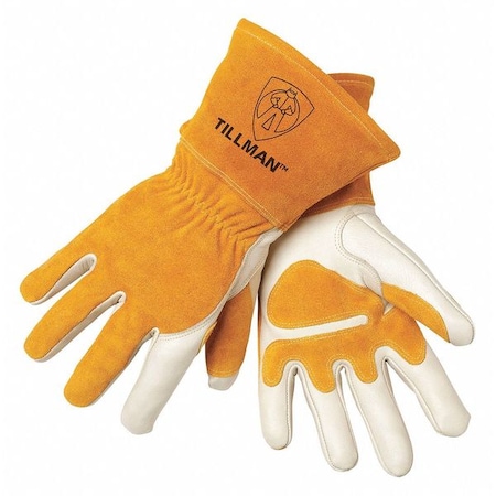 Tillman 50 Welding Gloves, Gauntlet Cuff, Wing Thumb, Premium Cowhide, S, 1 PR 50S