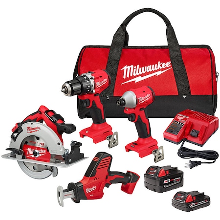 Milwaukee Tool M18 4-Tool Combo Kit 3693-24CX