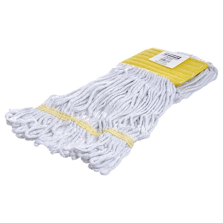 Carlisle Foodservice Small Band Mop, Looped-End, Yellow Band, PK12 369412B00