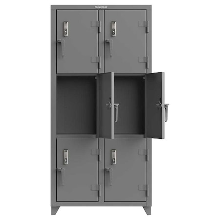 Strong Hold Locker, 36" W, 18" D, 75" H, Assembled 36-6D-18-3T-EK-L