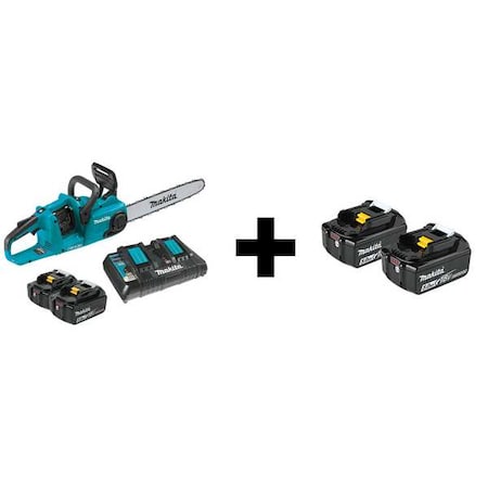 Makita 36V LXT BL 16" Chain Saw Kit (5.0Ah) XCU04PT + BL1850B-2