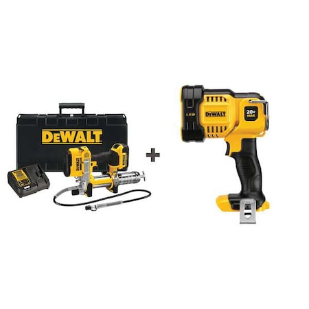 Dewalt Grease Gun, Cordless, 14 oz. DCGG571M1/DCL043