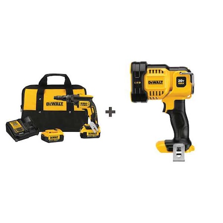 Dewalt Screw Gun Kit, Cordless, 20V DC DCF622M2/DCL043