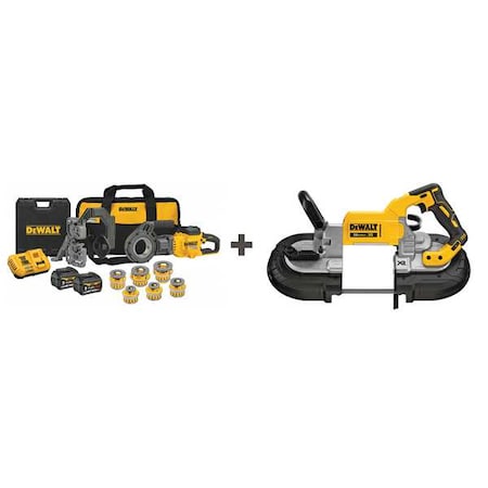 Dewalt Pipe Threading and Cutting Machines, 1 1/2 in to 2 in, Rod: No Rod Bolt: No Bolt DCE700X2K/DCS374B